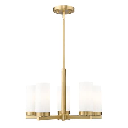 Z-Lite Danica 5 Light Chandelier, 19.5in. W x 12.5in. H, Modern Gold 3044-5MGLD